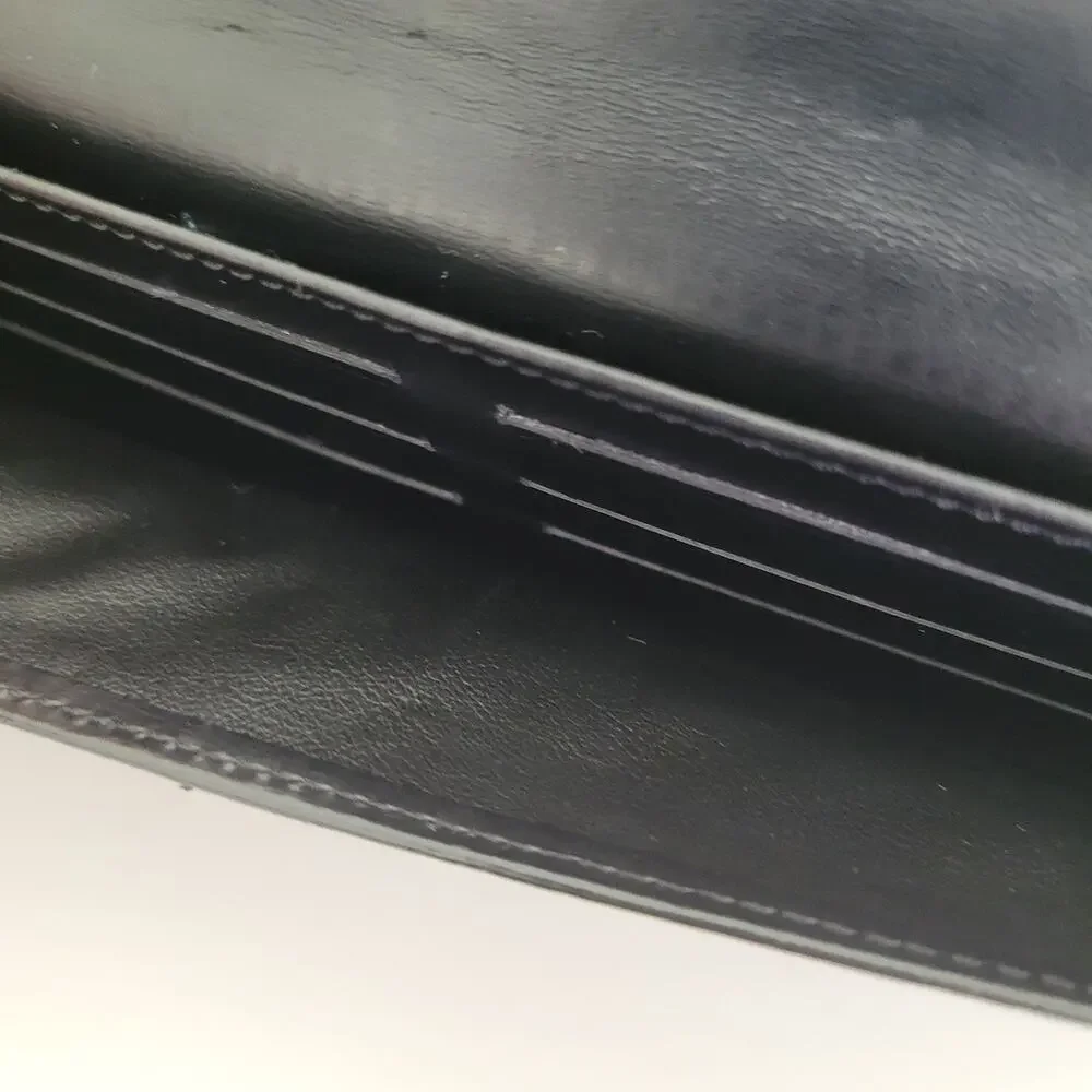 Dunhill Designer Checkbook Card Slim Bill Holder Wallet Black‎ Bifold Leather